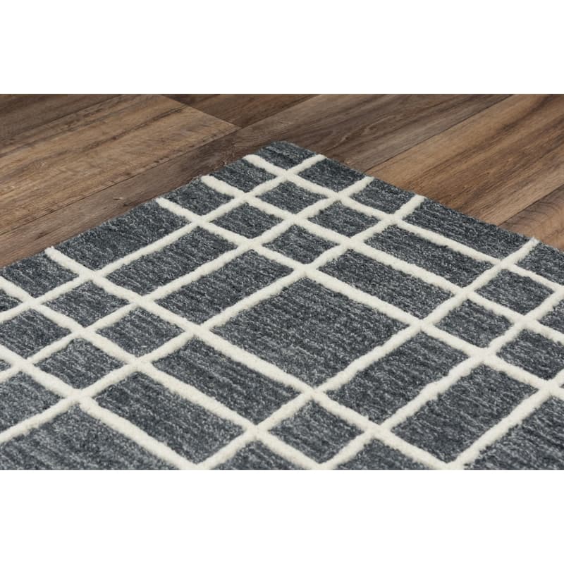 Alora Decor Lofton Plaid Hand-tufted Wool Rug