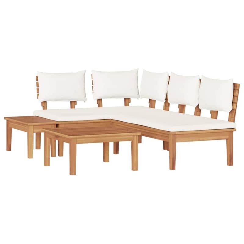 vidaXL Garden Bench Set with Cushion 3/4/5 pcs - 23.6" x 23.6" x 11.8