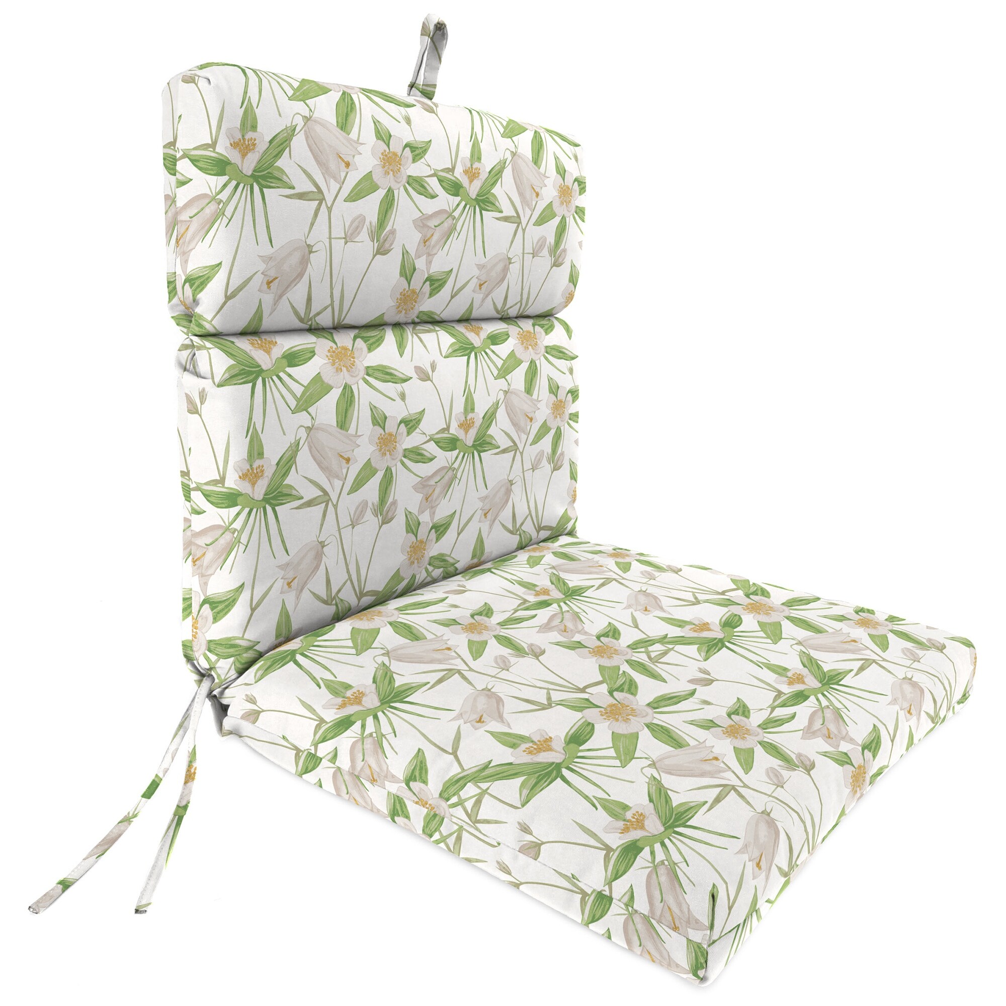 22" x 44" Outdoor Chair Cushion with Ties and Loop - 44'' L x 22'' W x 4'' H