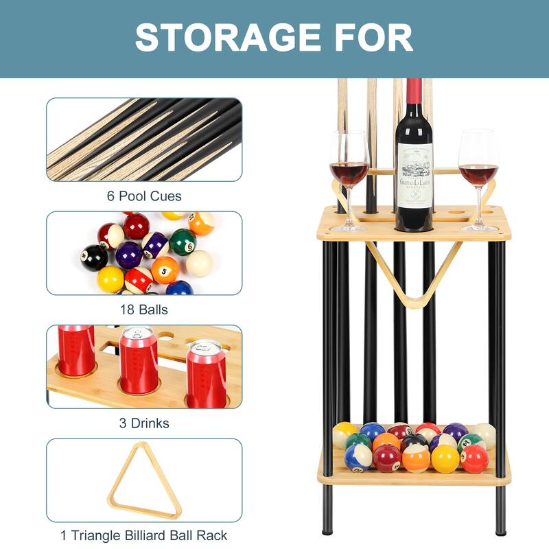 Floor Stand Billiard Stick Holder for Billiard Room Game Room Club