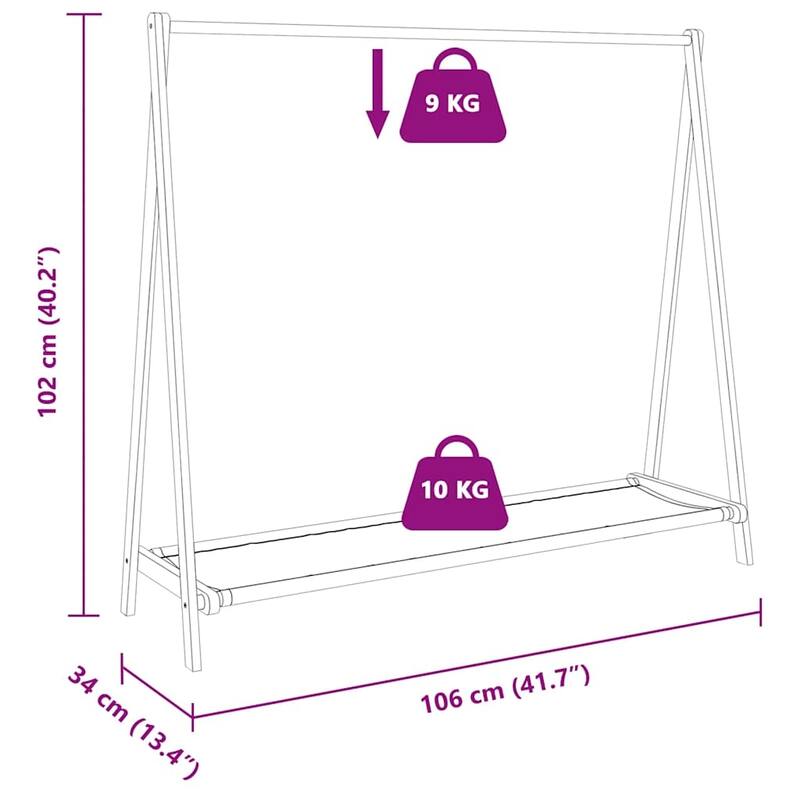 vidaXL Clothes Rack with Shelves Foldable Coat Rack Hanging Stand Hanger Bamboo