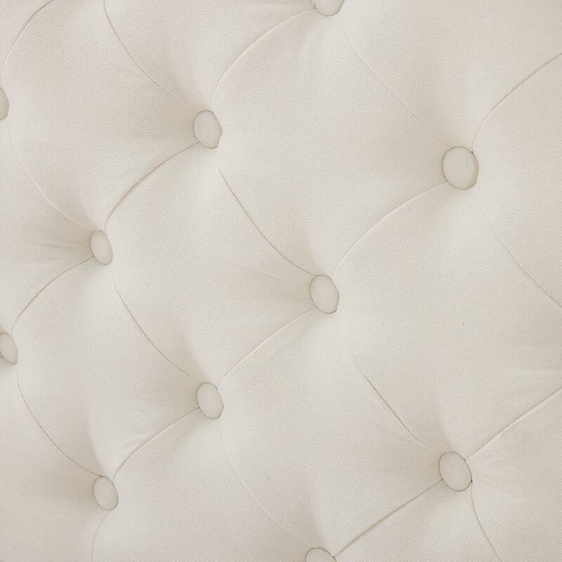 Christopher Knight Home - Aveline Modern Upholstered Platform Bed with Curved Back Headboard and Button Tufted Design