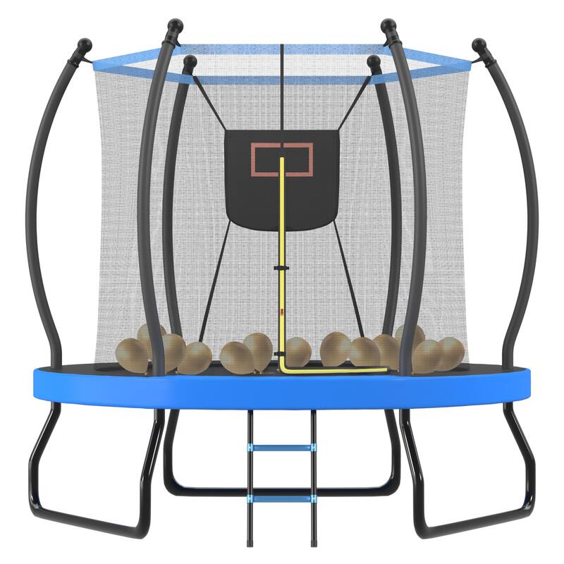 Toddler Trampoline with Handle - Baby Gift for Boys Girls, Indoor Outdoor Use - Blue - 96