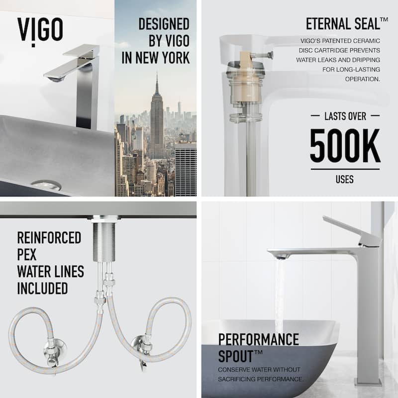 VIGO Dunn 11" H Single Handle Single Hole Vessel Bathroom Faucet