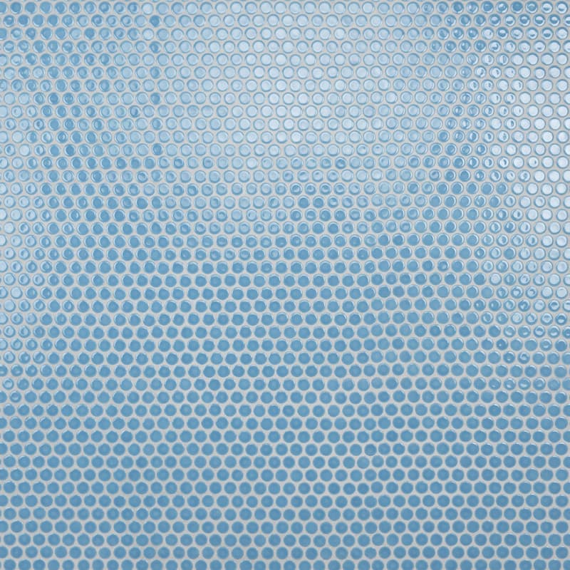 Merola Tile Hudson Penny Round Light Blue 11-7/8" x 12-5/8" Porcelain Floor and Wall Tile