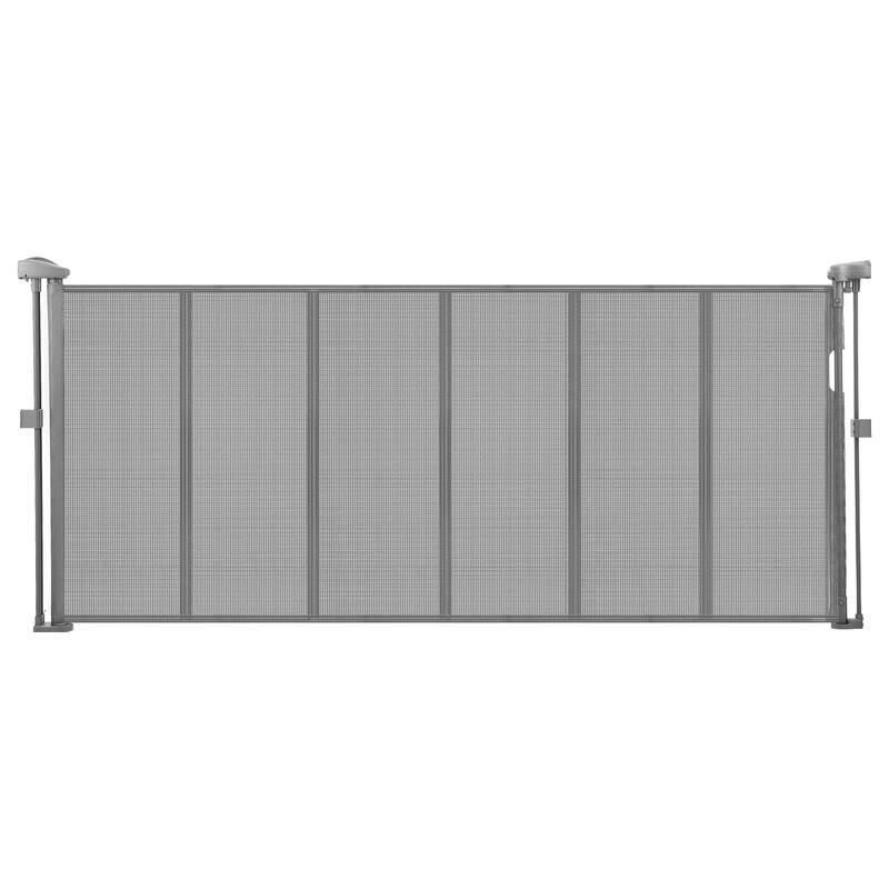 Anmytek Retractable Baby Pet Gate with Anti-Crawl Strip - Gray