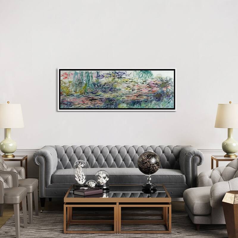iCanvas "Waterlilies, 1917-19 " by Claude Monet Framed Canvas Print