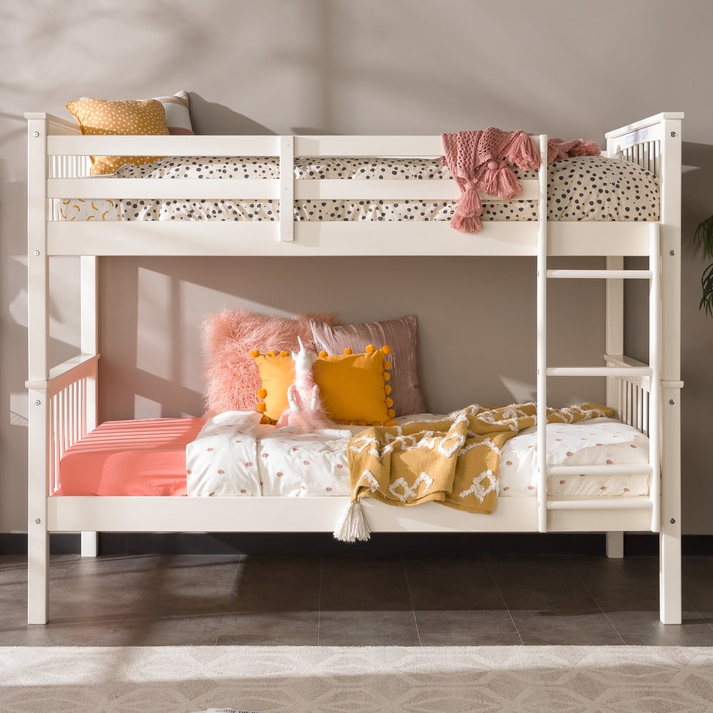 Walker Edison Como Solid Wood Mission Twin Convertible Bunk Bed