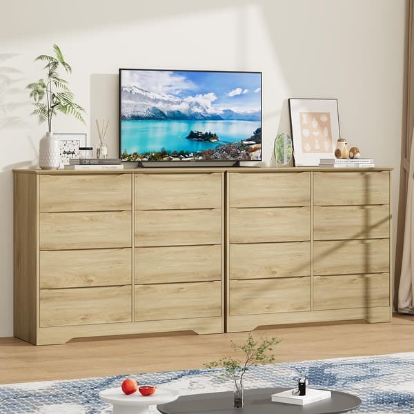 tall wide dresser Wooden Dresser with 8 Drawers, Tall Modern Closet with Deep Storage, Large  Chest of Drawers with Wide Top - On Sale - Bed Bath & Beyond