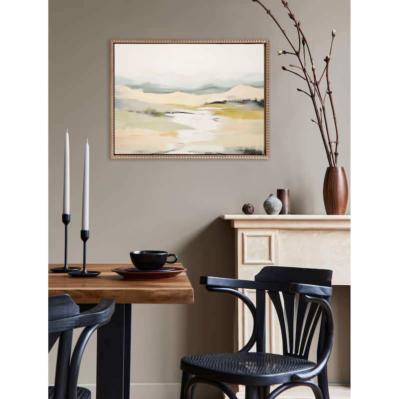 Sylvie Beaded Tranquil Landscape I Framed Canvas by Amy Lighthall