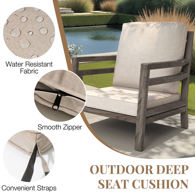 22''D x 21''W x 3.5''T Patio Fabric Outdoor Seat Cushions Set (Seat & Back)