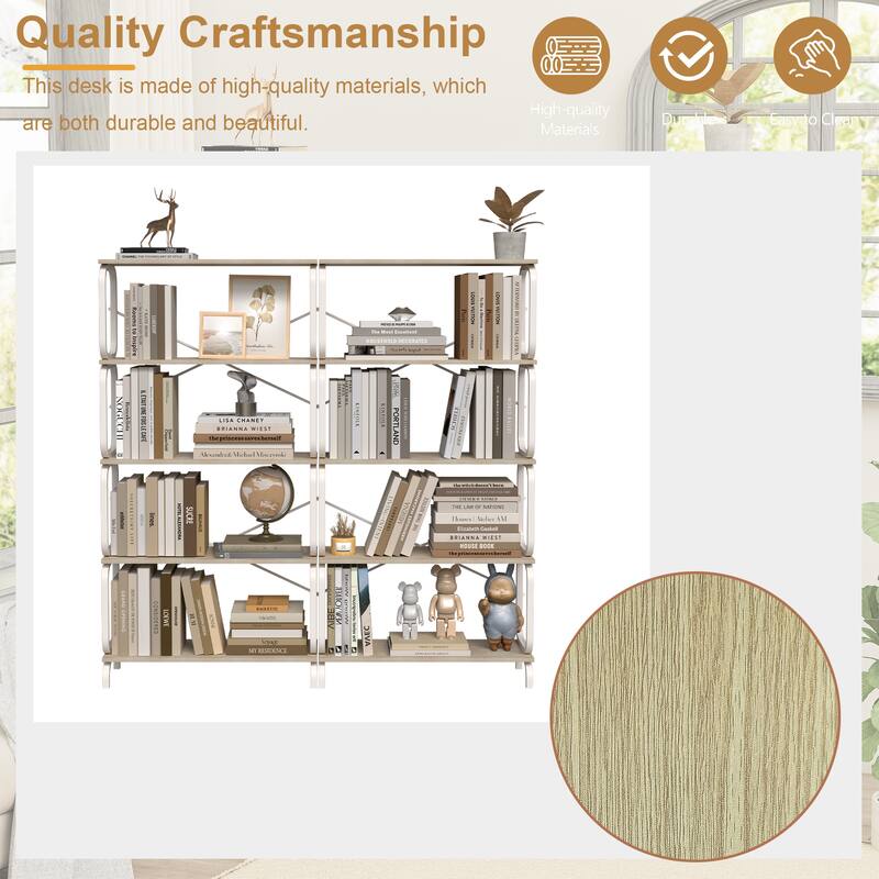 5 Tier Large Book Shelf,Bookcase Home Office Open Bookshelf,Shelves for Living Room,Office Shelf,Bookshelf with Metal Frame