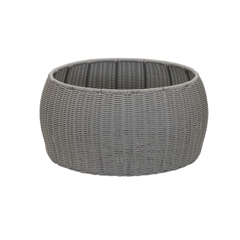 Household Essentials Handwoven Resin Storage Stool Ottoman