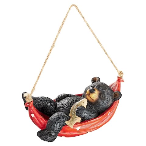 Summer Snooze Hanging Black Bear Statue