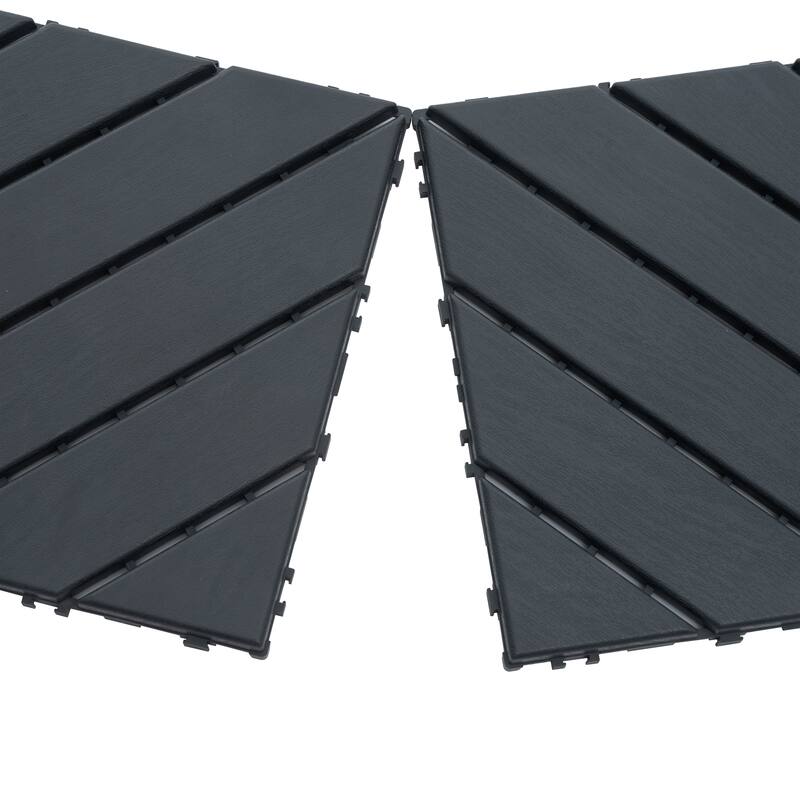 44 Pack Plastic Interlocking Deck Tiles 12"x12" Square Waterproof Outdoor Deck Tiles All Weather for Poolside Balcony Backyard