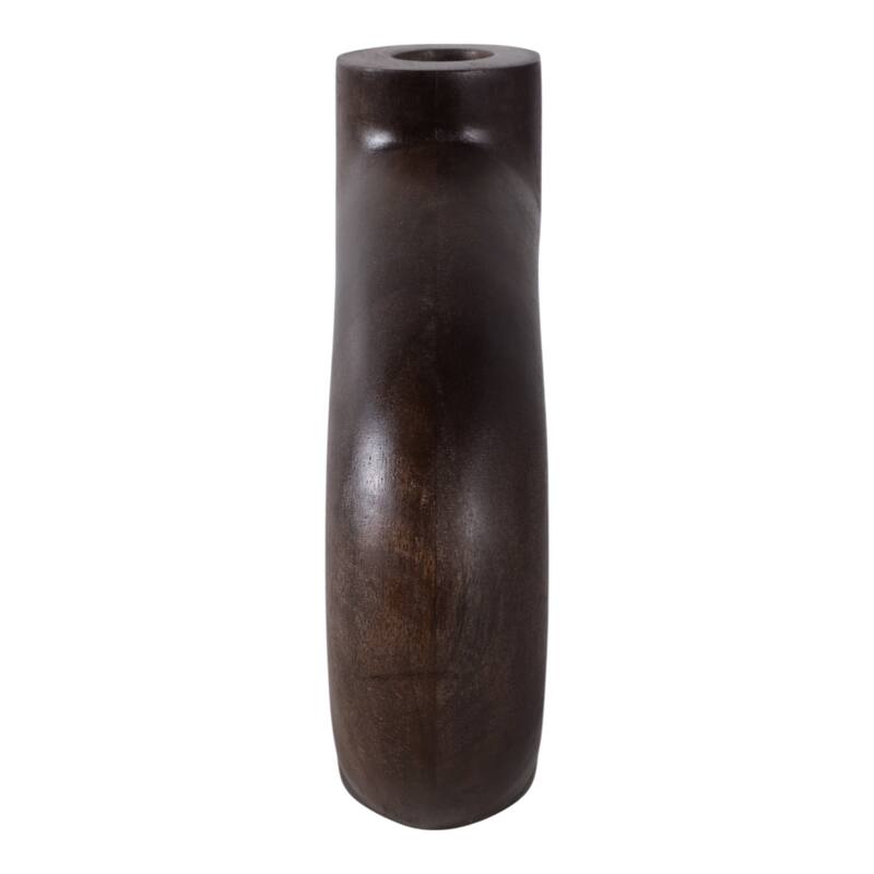 Mango Wood Modern Vase with Round Cutout Silhouette Minimalist Design