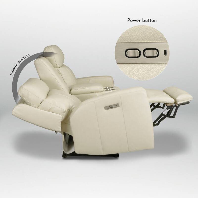 71.5'' Leather Zero Gravity Power Recliner Loveseat Sofa with Power Headrest, USB&USB-C Port