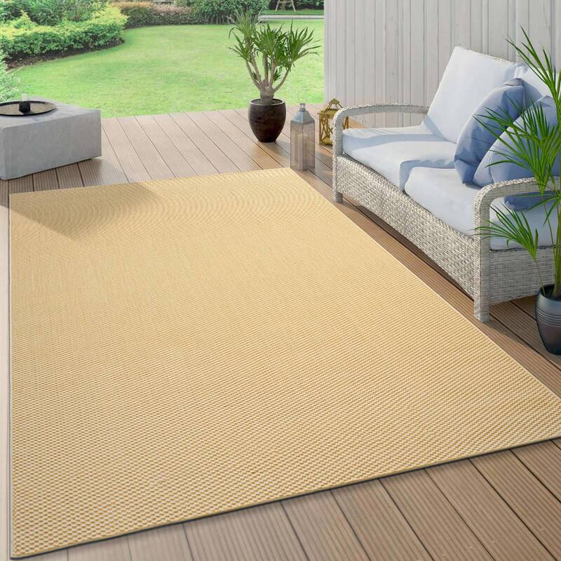 Solid Indoor/Outdoor Flatweave Waterproof Backyard Patio Area Rug