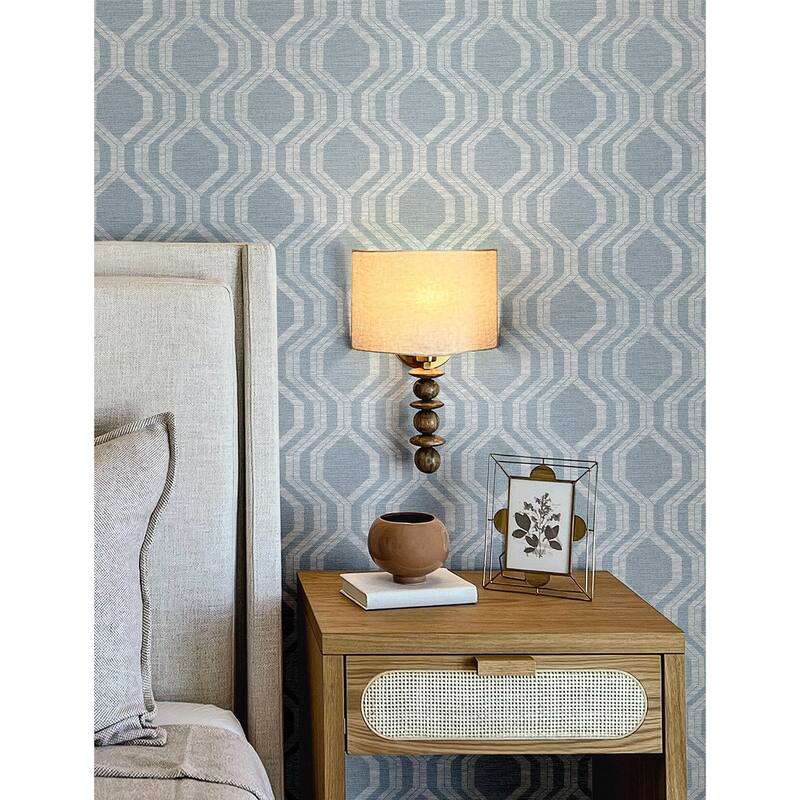 A-Street Prints Burton Pewter Modern Ogee Wallpaper