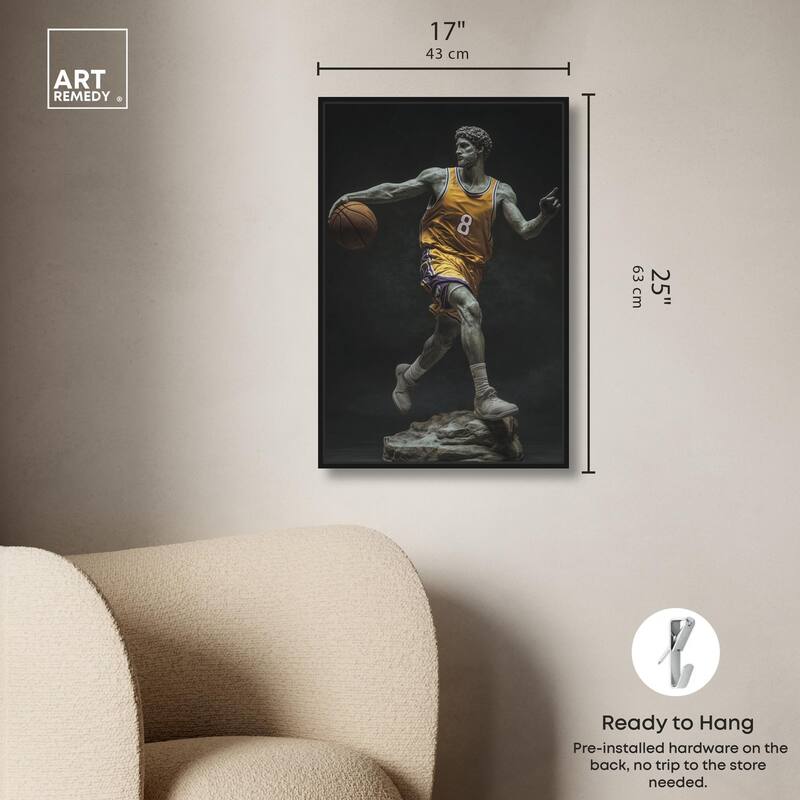 Basketball Yellow Uniform Canvas by Art Remedy