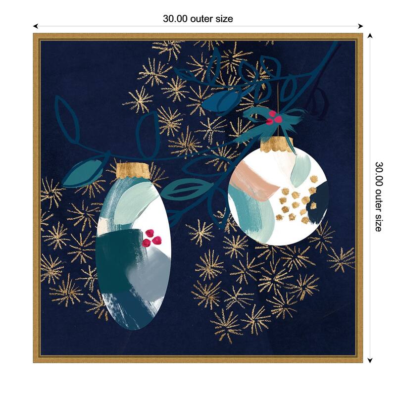 Crafty Blue Christmas I by Jennifer Paxton Parker Framed Canvas Wall Art Print - 30 x 30 in
