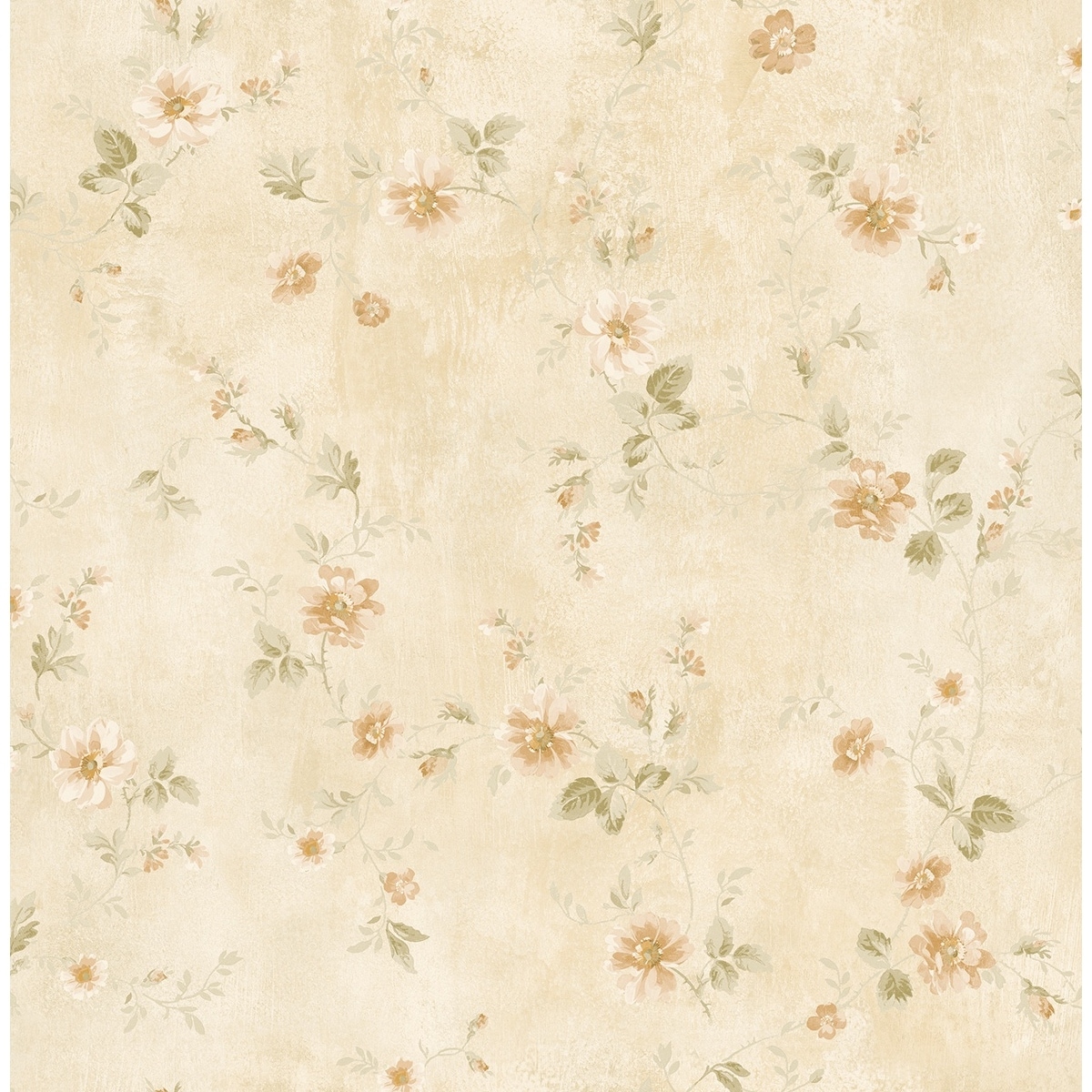 Seabrook Designs Clementa Floral Vine Unpasted Wallpaper