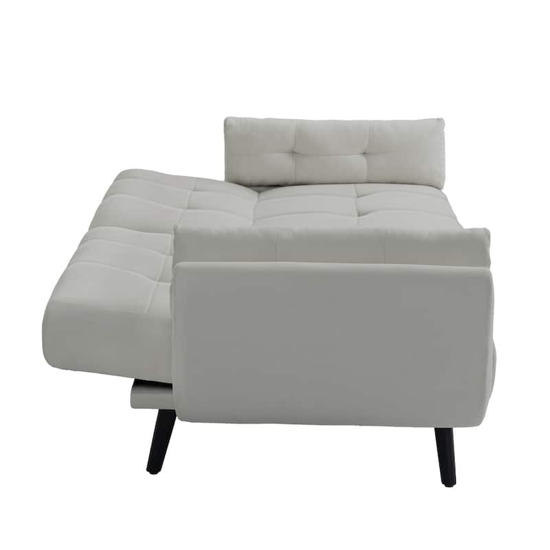 75" Convertible Sleeper Futon Sofa Bed With Adjustable Tufted Back