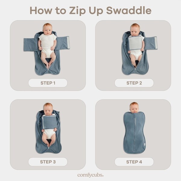 Easy Zipper Wrap 2 Pack Swaddle Blanket by Comfy Cubs - Bed Bath