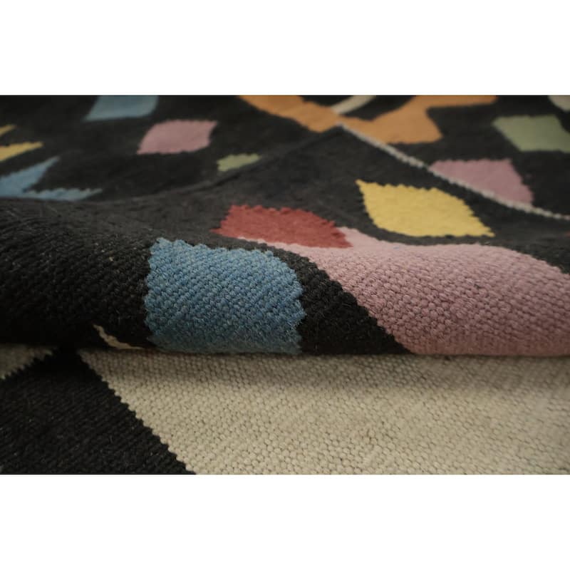 Hand Woven Oriental 100% Wool Carpet Southwestern Tribal Multi-Colored Kilim Area Rug - 10' 4'' X 8' 2''