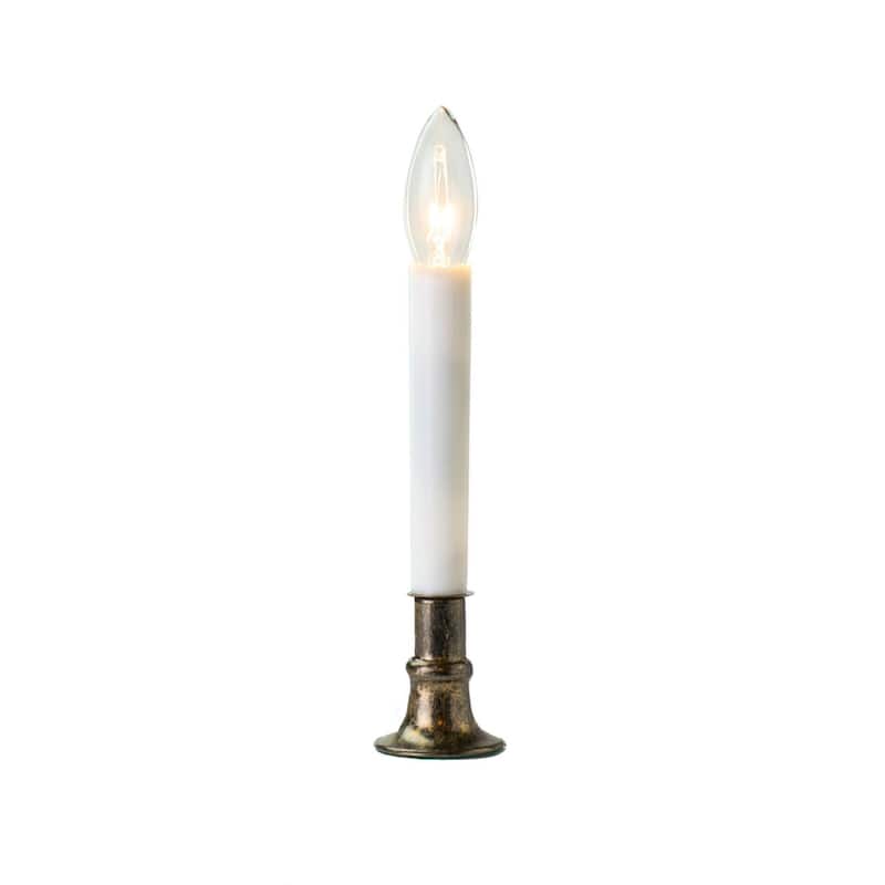 Lighted LED Window Candles with Timer - 9" - Bronze Finish - Set of 4