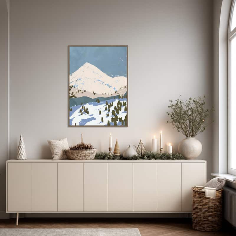 Bunny Slopes II by Jacob Green Framed Canvas Wall Art Print - Sylvie Dark Gold