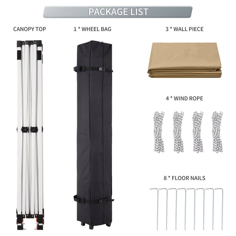 10x10 ft Pop-Up Canopy with 1-Minute Setup, UV Protection, Waterproof, and Adjustable Heights