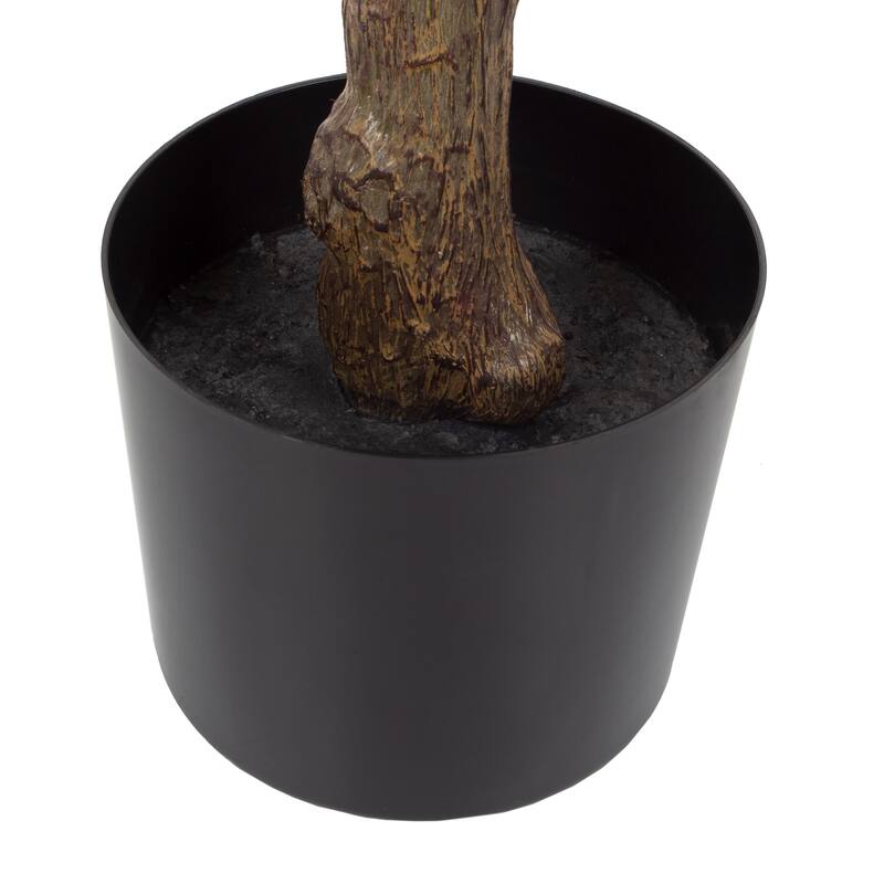 Artificial Rubber Plant - 51-Inch Faux Tree with Natural-Feel Leaves by Pure Garden (Green)