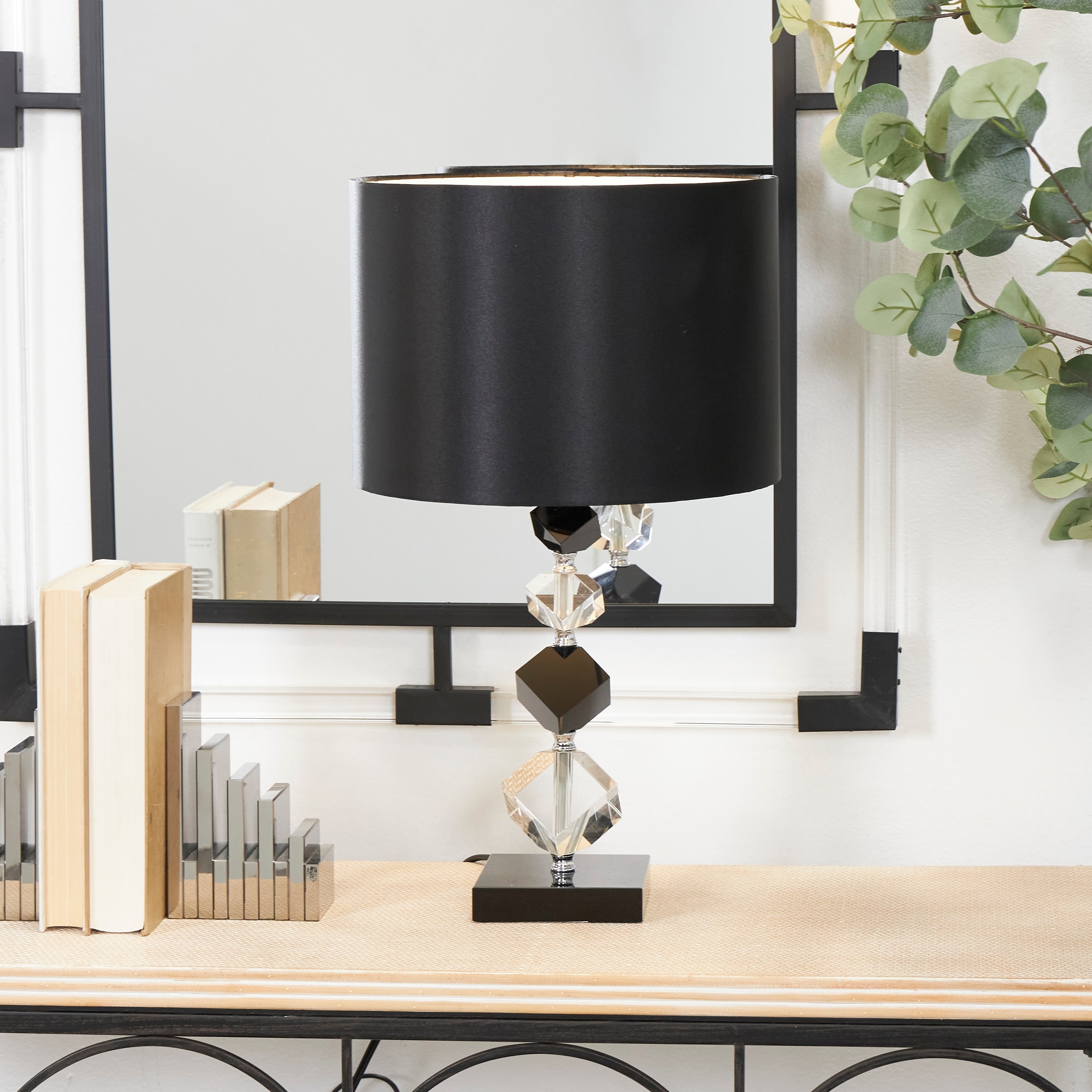 Black and crystal table lamp deals