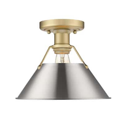 Orwell 1-Light Flush Mount in Brushed Champagne Bronze with Pewter - Gold