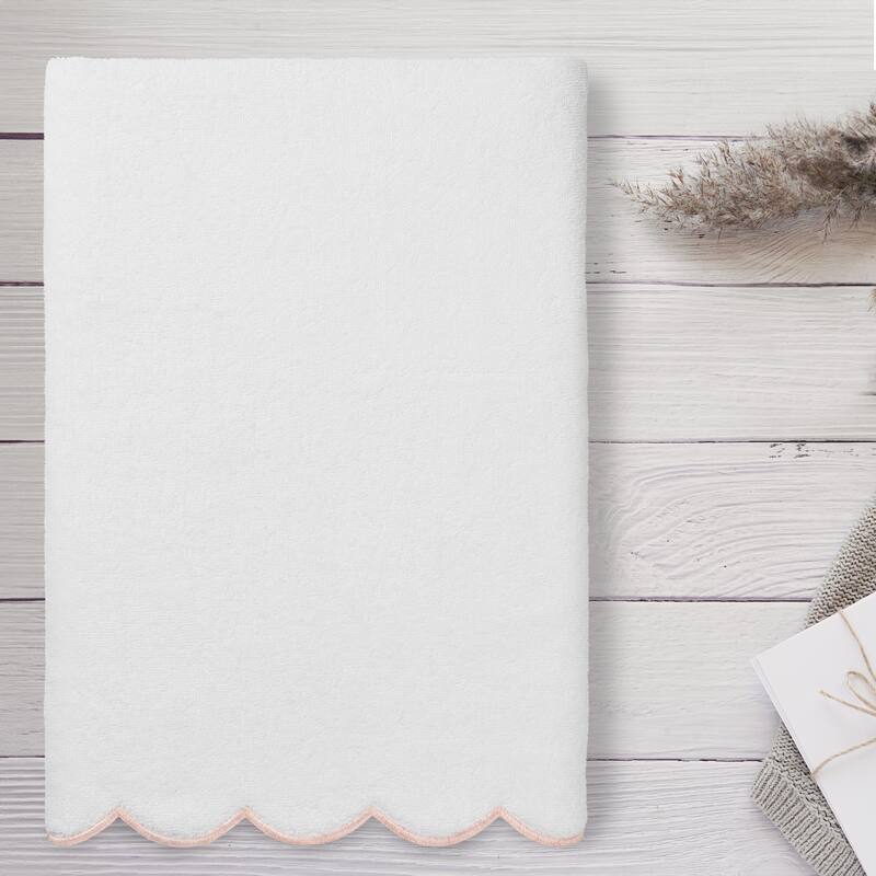 Authentic Hotel and Spa 100% Turkish Cotton ADORNIA Scallop Bath Towel