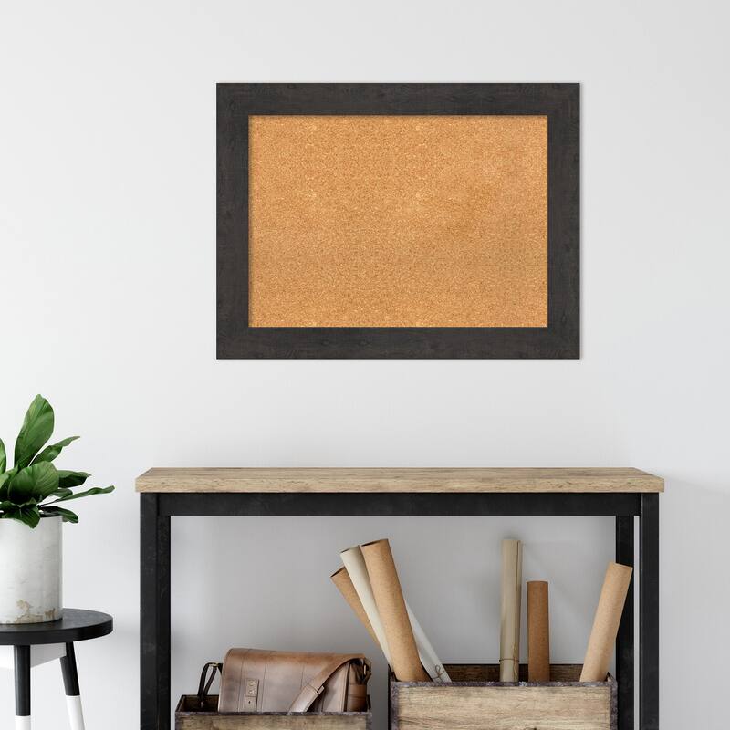Rustic Plank Framed Natural Corkboard Bulletin Board
