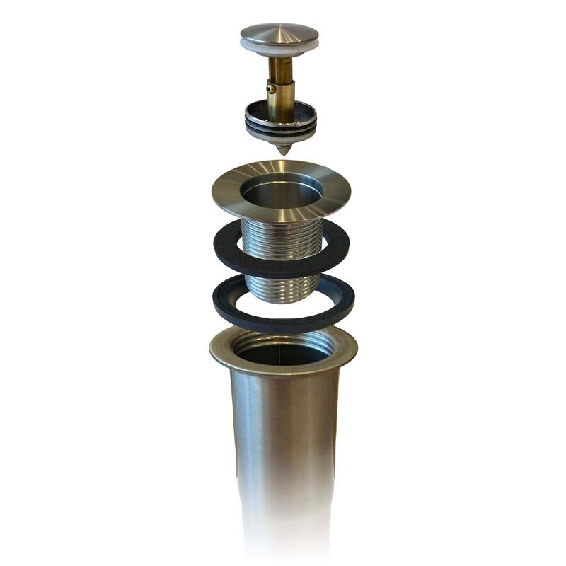 Ruvati Push Pop-up Drain for Bathroom Sinks without Overflow - Stainless Steel Finish - RVA5103ST
