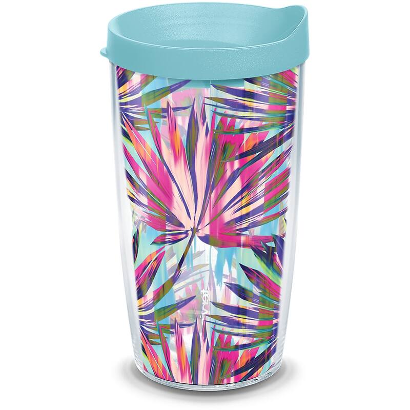 Tervis Multi Color Palms Made in USA Double Walled Insulated Travel Tumbler, Classic - 16oz