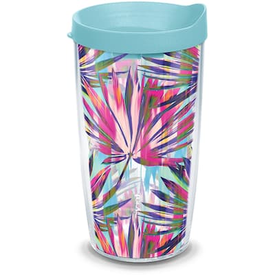 Tervis Multi Color Palms Made in USA Double Walled Insulated Travel Tumbler, Classic
