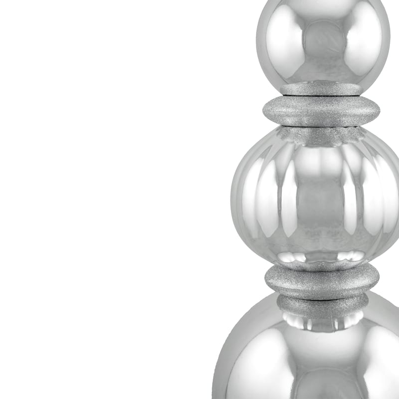 54" Shiny and Glittered Topiary Finial Tower Commercial Christmas Decoration