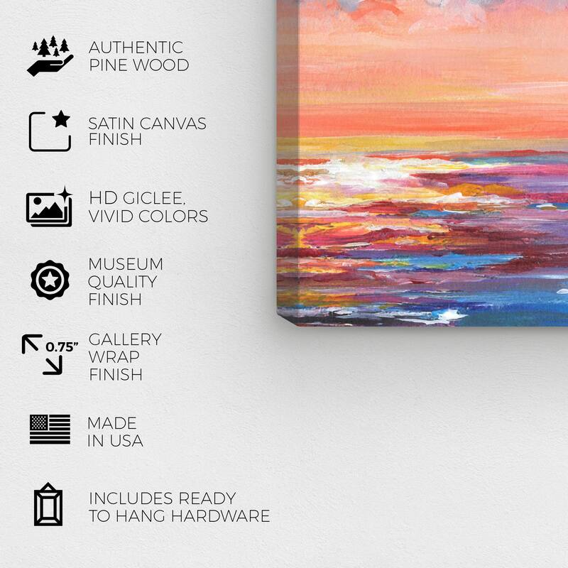 Wynwood Studio Canvas Nature and Landscape Night Stars II Blue and Pastel Orange Modern & Contemporary Wall Art Canvas Print