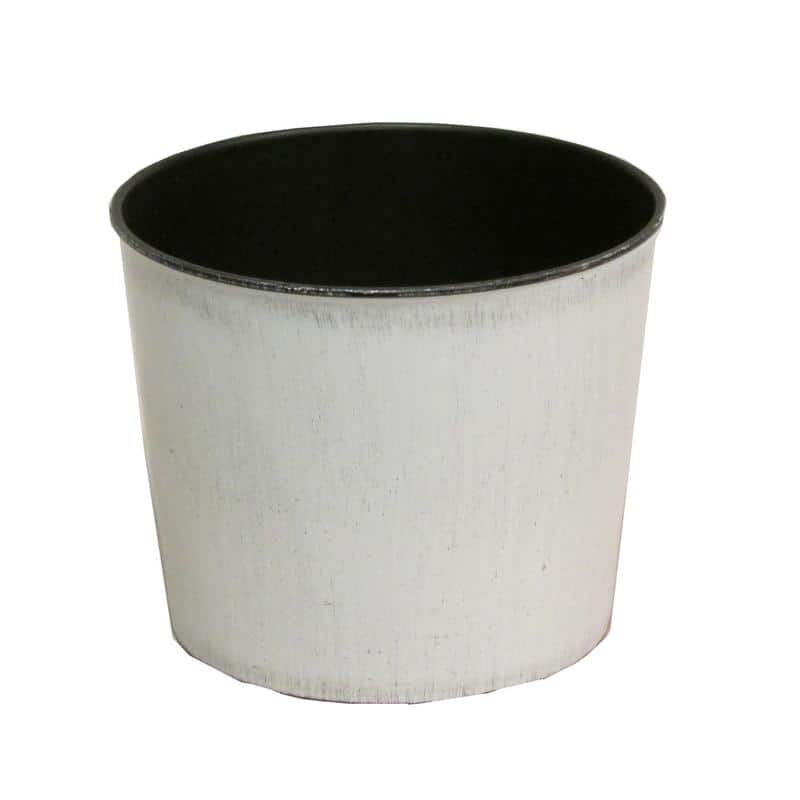 Hand-painted 5.5-in. Round Plastic Pot Planter - Off-White