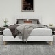 preview thumbnail 48 of 91, Caxkun Upholstered Platform Bed Frame with Wingback headboard