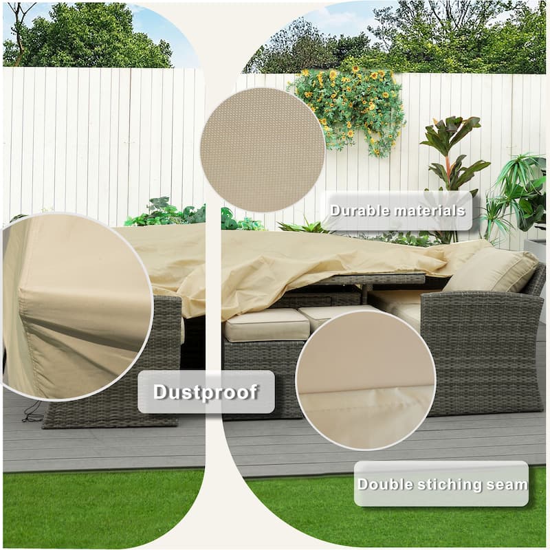 Patio Furniture Covers Waterproof, Outdoor Sectional Sofa Set , Patio Table and Chair Set Cover 106''L x 106''M x 28''H