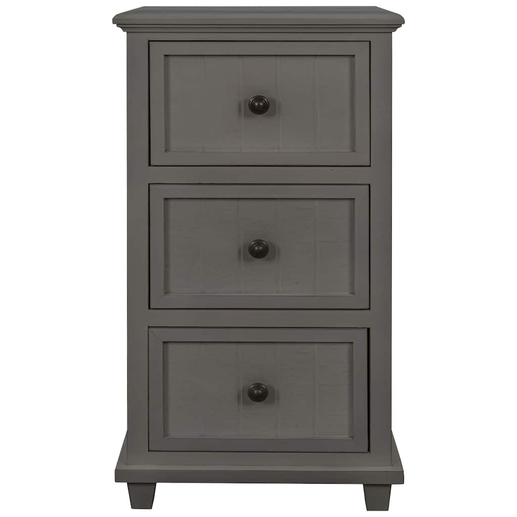 StyleCraft Three Drawer Side Table - Vintage Gray