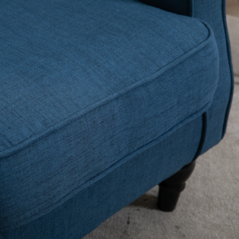 Blue 29.25" High Back Tufted Accent Chair with Armrests