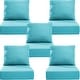 preview thumbnail 41 of 120, Gymojoy 24"x24"x6" Thick Cushions & Pillows Set - Deep Seat Indoor/Outdoor Water & Fade Resistant Pale Blue - Five Sets