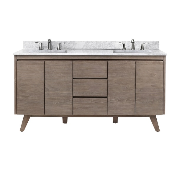 Avanity COVENTRY-VS61 Coventry 61" Free Standing Double Vanity Set with Wood Cabinet, Marble Vanity Top and Two Ceramic