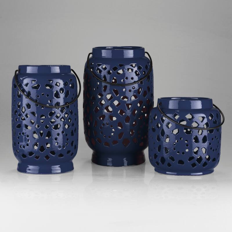 Livabliss Pamela Ceramic Large Size Decorative Lantern